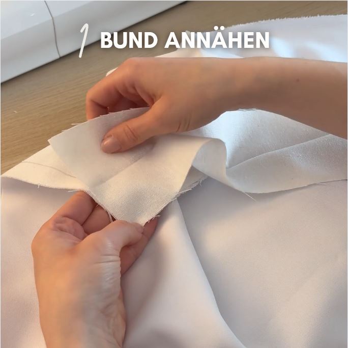 Tellerrock nähen für Anfänger: Bund an Rock nähen