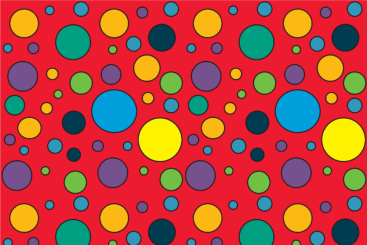 Satin - Colourful Dots Rot