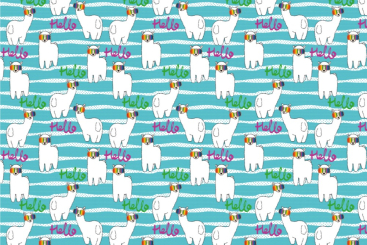 Polarfleece-Stoff - Regenbogen-Lama 