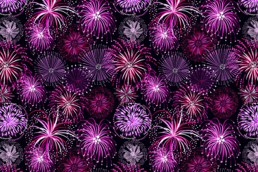Satin Stoff - Feuerwerk 
