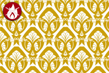 Blackout - permanent schwer entflammbar - Barock Theresia - Gold - 3,0 Meter 