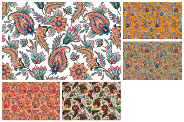Blackout-Stoff perm. schwer entflammbar - Orientalisches Paisley 
