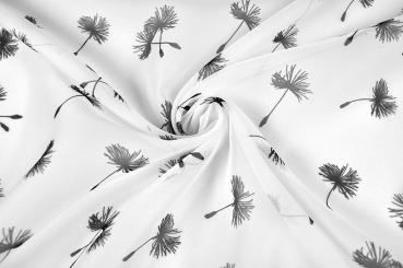 Voile-Stoff - Pusteblume Schwarz