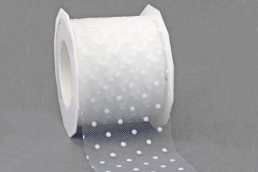 Tüllband kleine Punkte - 72 mm breit - 25 m 