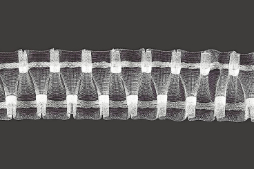 Smokband - 2-fach Stoffzuschlag - transparent - 50 mm 