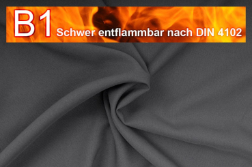 Allround Stoff - schwer entflammbar - Dunkelgrau - 1,0 Meter Dunkelgrau