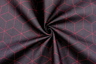 Baumwollstoff - Cubic Bordeaux