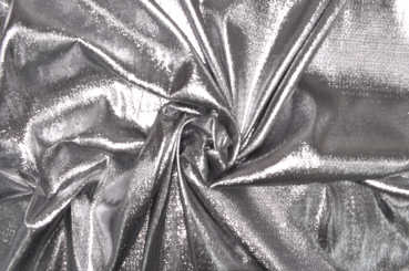 Glitzereffektstoff - schwer entflammbar - 300 cm Silber/Schwarz
