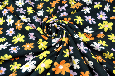 Fleece-Jersey - Florisa - Schwarz 
