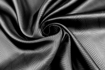 Jacquard-Taft Premium - Wellen - Schwarz 