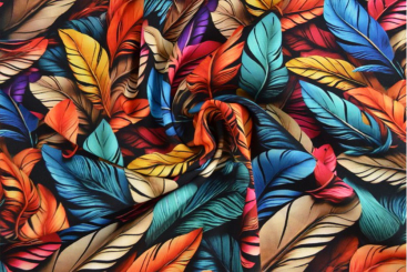 Viskosestoff - 3D-Optik - Feathers 