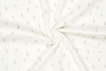 Double Gauze - Simple Birds - Off White 
