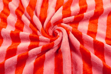 Frottee Bambus mit Streifen - Mandarine 