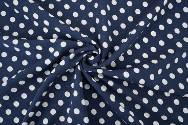 Gewaschener Viskosestoff - Navy Dots 