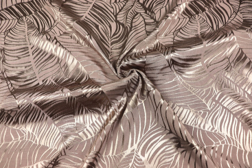 Viskose-Jacquard mit glänzenden Blättern 