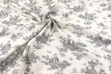 Viskose-Stoff mit Toile de Jouy 