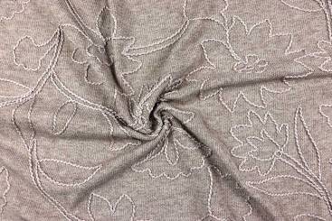 Strick-Stoff mit Blumenstick - Sand 