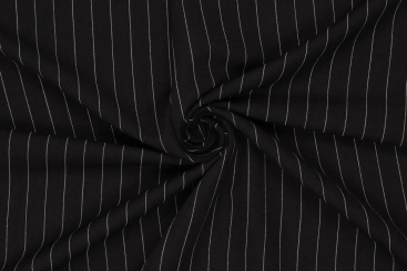 Bekleidungsstoff mit Nadelstreifen - Schwarz 