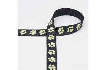 Reflektierendes Band - Paws - 20 mm - Schwarz 