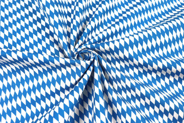 Baumwollstoff Bayern - Große Raute - Weiß/Blau 