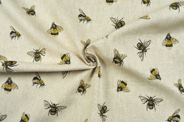 Dekostoff Leinen-Look - Bienenschwarm 