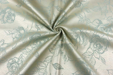 Jacquard Light Roses - Creme/Türkis 