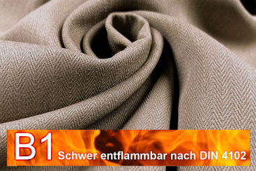 Thermo-Blackout schwer entflammbar - Fischgrat - Braun 