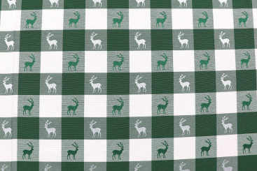 Jacquard-Dekostoff beidseitig - Landhaus-Karo - Grün 