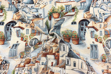 Gobelin mit griechischer Stadt 