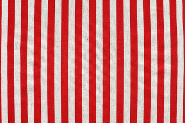 Dekostoff Leinenoptik mit Streifen - Natur/Rot 