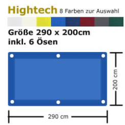 Fix Fertig Segeltuch Hightech - 290 x 200 cm - 6 Ösen 