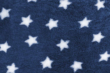 Fleece Sherpa mit Sternen - Nachtblau 
