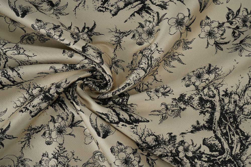 Brokat Stoff mit Toile de Jouy 