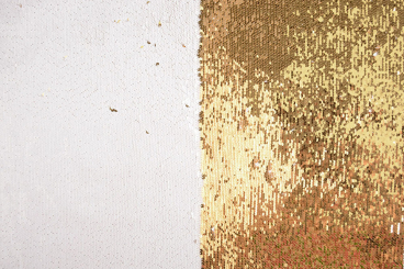 Pailletten-Wende-Stoff - Gold and White 
