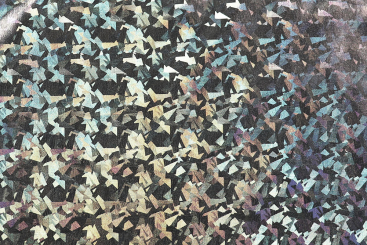 Tanzkleiderstoff Hologramm-Effekt - Silver Fragments 