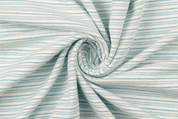 Sommersweat gestreift - Aqua garngefärbt 