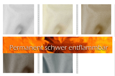 Gardinenleinen fein - permanent schwer entflammbar - 300 cm 