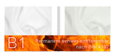Voile-Gardinenstoff Bleiband - permanent schwer entflammbar - 300 cm 