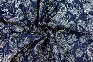 Jacquard Jeans-Stoff mit floralem Paisley 
