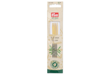 Strumpfstricknadeln Prym 15 cm - 3,0 mm Bambus 