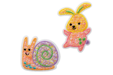 Applikation - Hase und Schnecke - 2 Stk. 