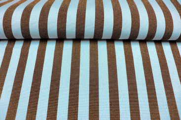 Markisen-/Outdoor-Stoff gestreift Hellblau/Dunkelbraun