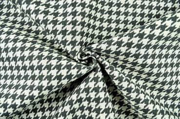 Hahnentritt - Outdoor-Gobelin - Grau/Creme 