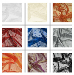 Organza-Stoff mit Ranke bestickt 