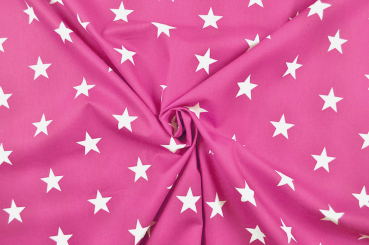 Patchwork-Stoff Classic - Sterne - Pink/Weiß 