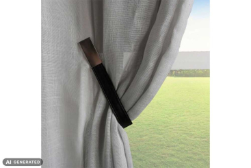 Magnet-Raffhalter Kunstleder - Schwarz 