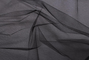 Schleiertüll - extra weich - Schwarz - 110 cm 
