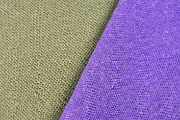 Strickstoff Doubleface - Tarngrün/Lila 