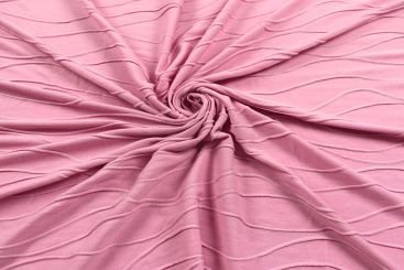Strukturierter Jersey mit Wellenmuster - Rosa 