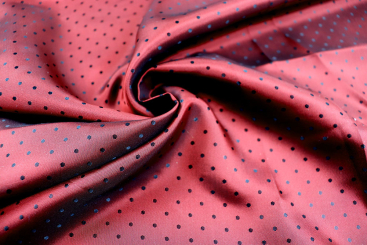 Taft-Jacquard mit Punkten - Bordeaux/Schwarz 